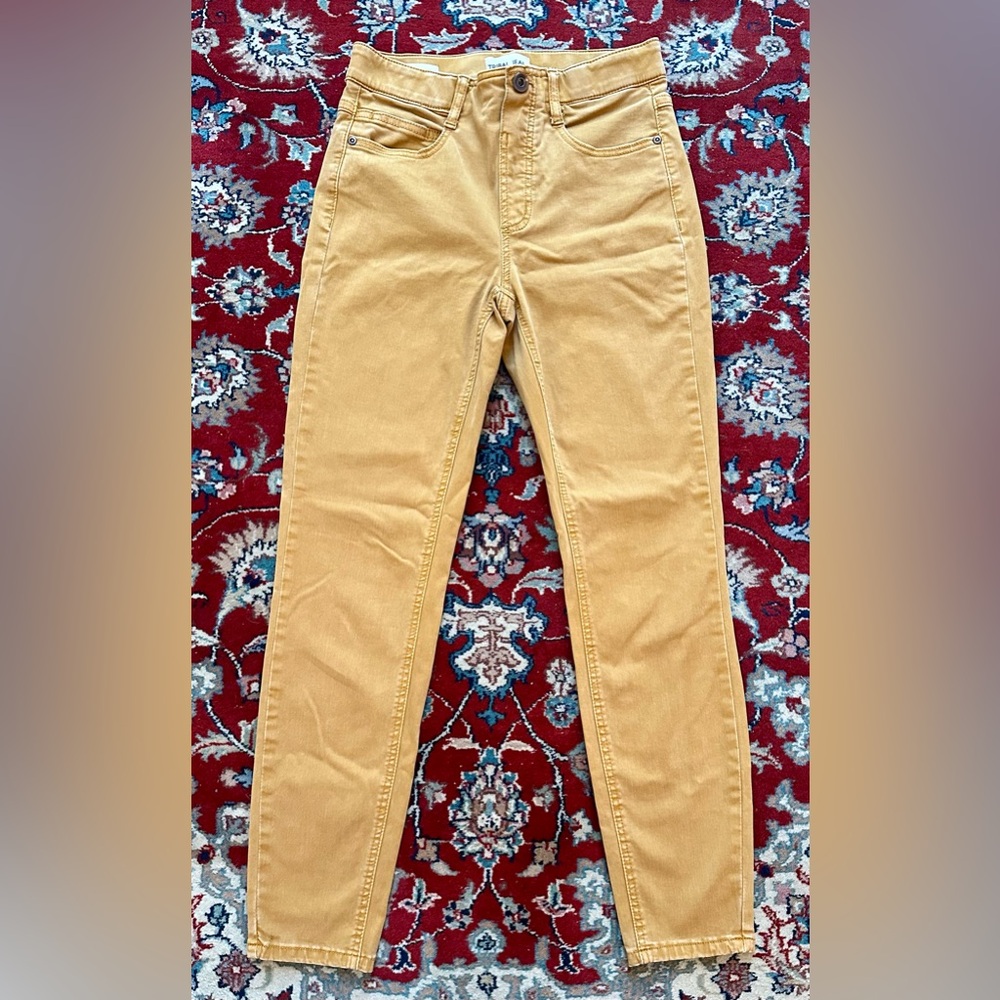 Tribal Audrey Mid Rise Icon Fit 2 Tan-Mustard Jeans Pull On Streetwear Casual